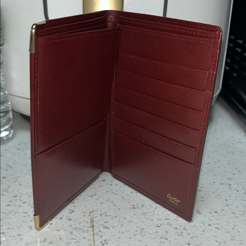 Cartier Burgundy Leather Card Holder
